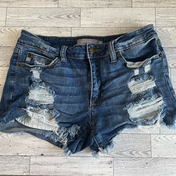 Just USA Pants - Just USA distressed denim jean shorts